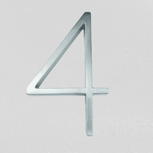 Numéro de maison en métal argenté