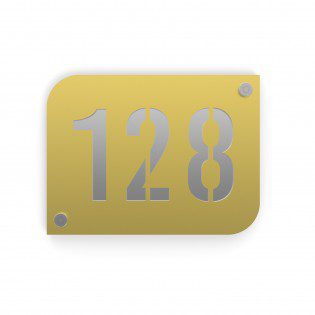 Plaque numéro maison plaque dorée – 30x20cm