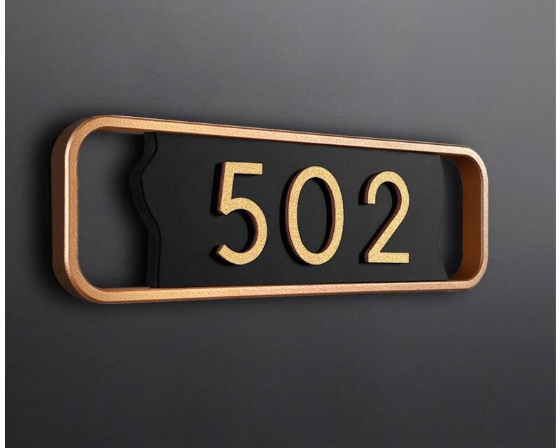 Plaque numéro maison plaque dorée – 30x20cm
